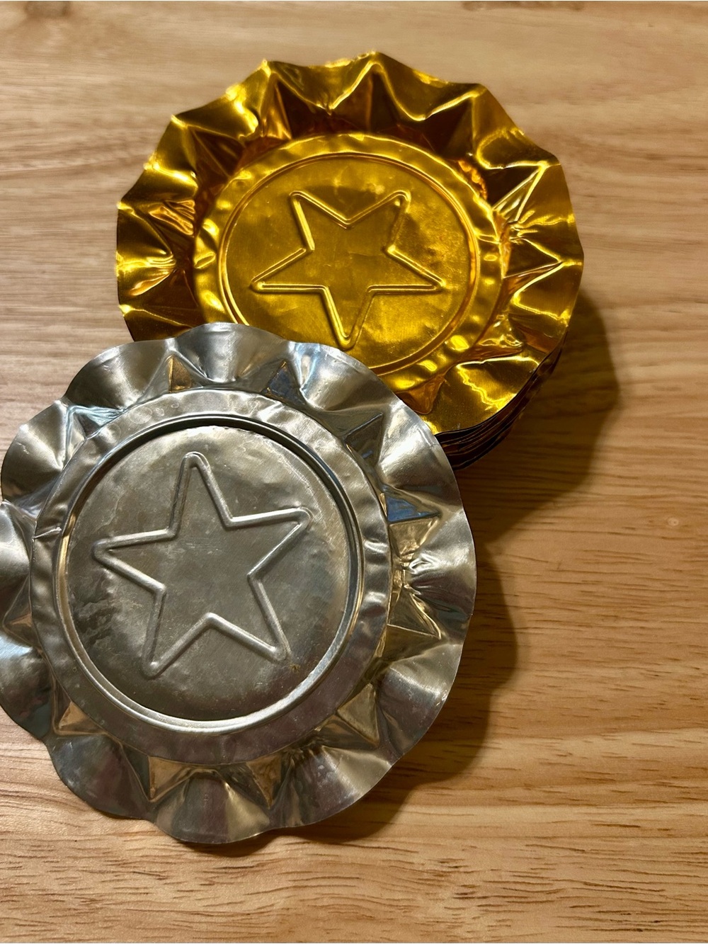 Vintage MCM gold aluminum ashtrays